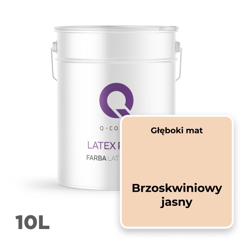 Farba Lateksowa Do Ścian i Sufitów Q-Cover Brzoskwiniowy jasny H6170 Głęboki Mat 10L