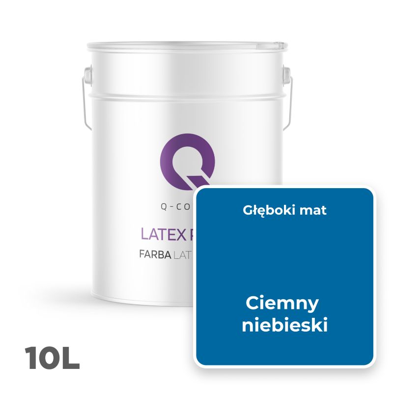 Farba Lateksowa Do Ścian i Sufitów Q-Cover Ciemny niebeski H0312 Głęboki Mat 10L