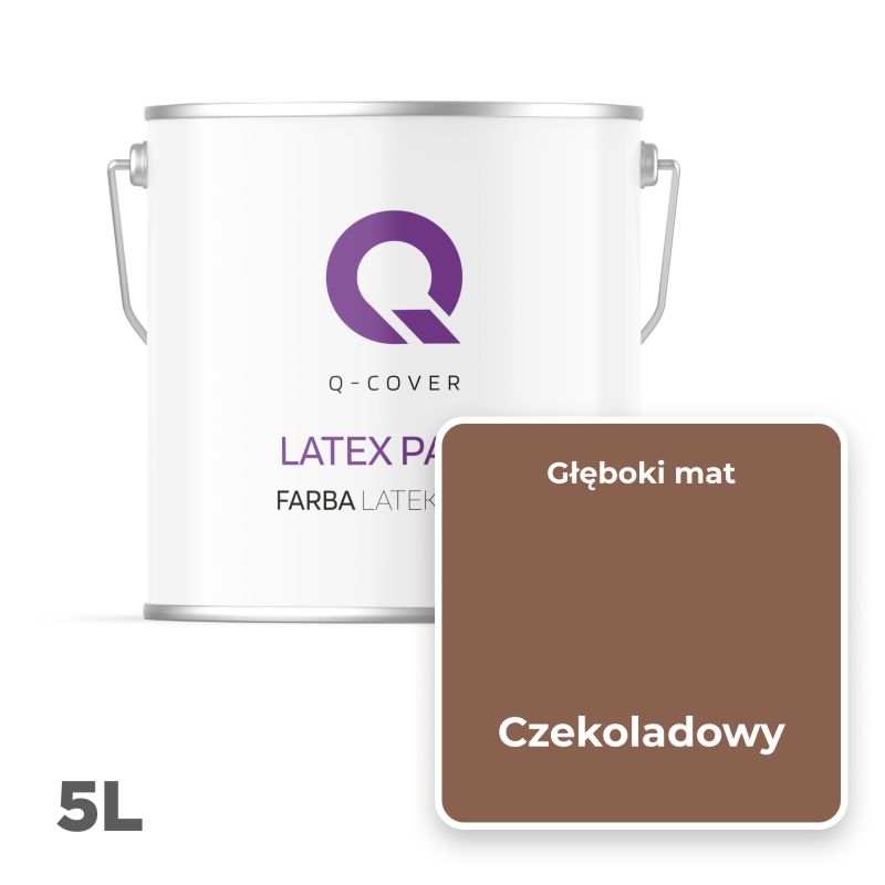 Farba Lateksowa Do Ścian i Sufitów Q-Cover Czekoladowy H4515 Głęboki Mat 5L
