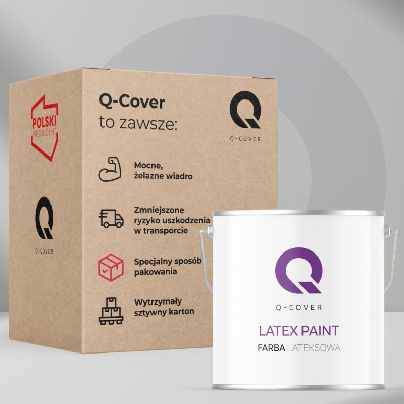 Farba Lateksowa Do Ścian i Sufitów Q-Cover Czekoladowy H4515 Głęboki Mat 5L