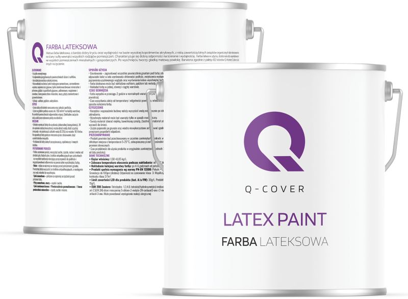 Farba Lateksowa Do Ścian i Sufitów Q-Cover Czekoladowy H4515 Głęboki Mat 5L
