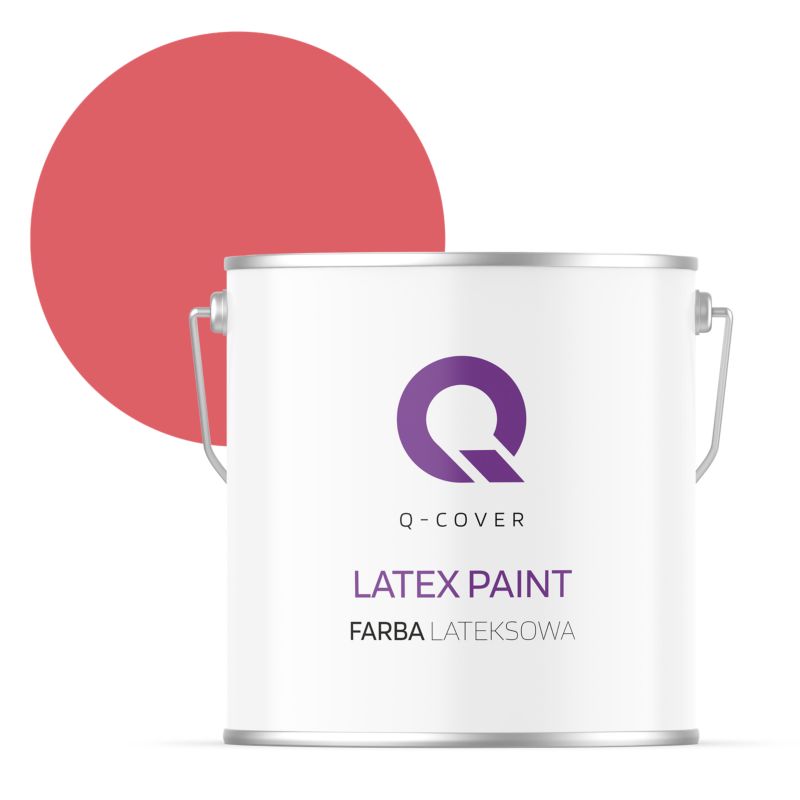 Farba Lateksowa Do Ścian i Sufitów Q-Cover Czerwony H3525 Głęboki Mat 5L