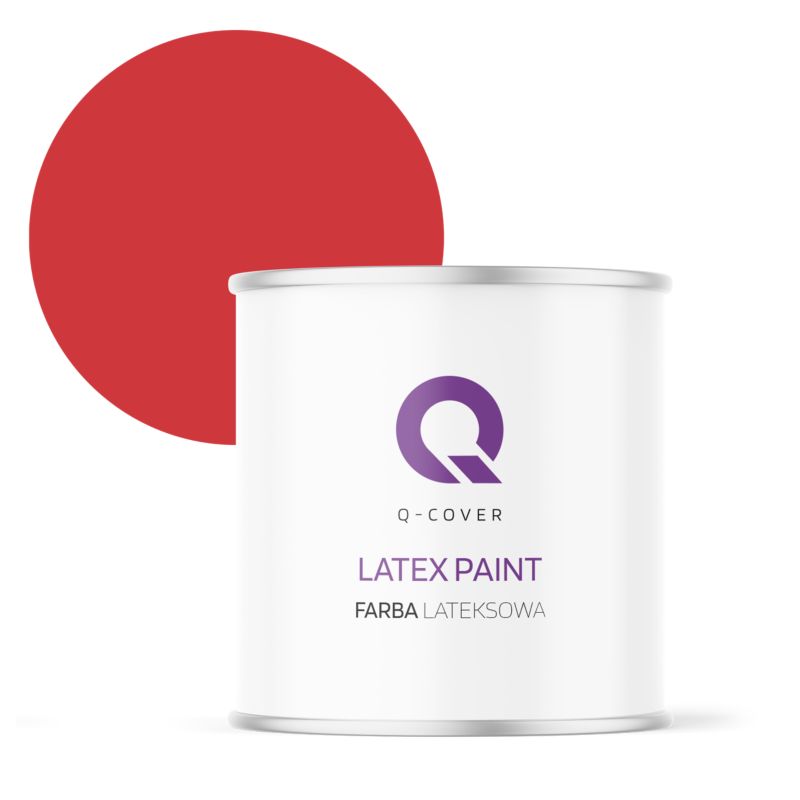 Farba Lateksowa Do Ścian i Sufitów Q-Cover Czerwony ognisty H3516 Głęboki Mat 2L