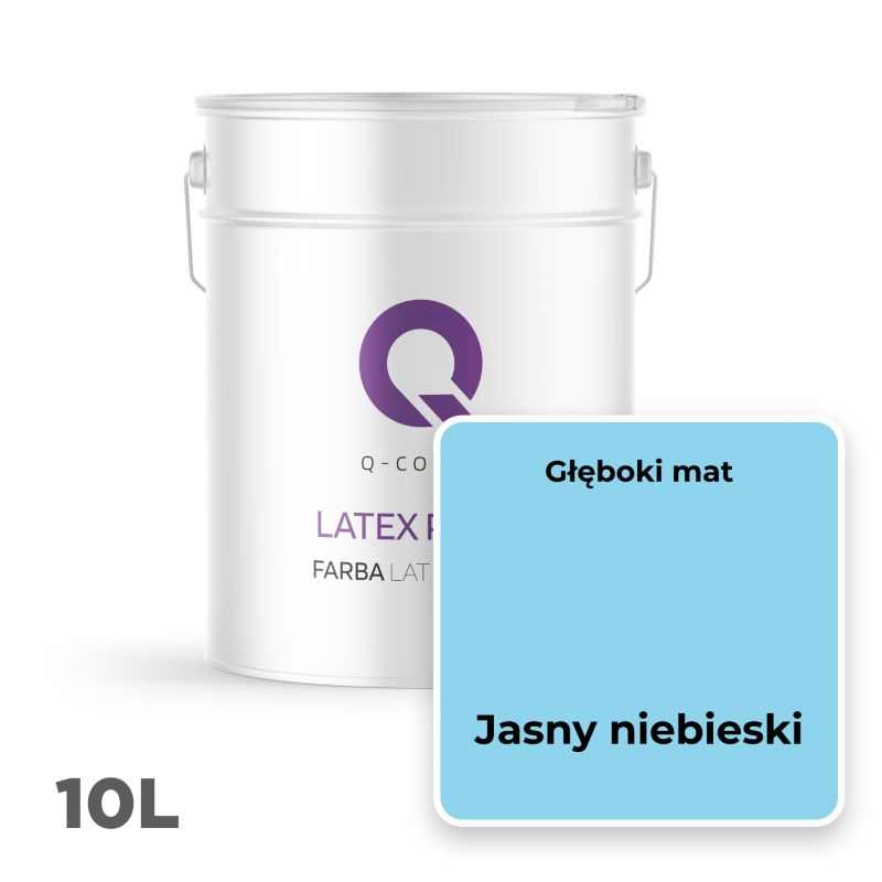 Farba Lateksowa Do Ścian i Sufitów Q-Cover Jasny niebeski H0361 Głęboki Mat 10L