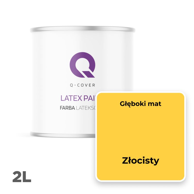 Farba Lateksowa Do Ścian i Sufitów Q-Cover Złocisty H7064 Głęboki Mat 2L