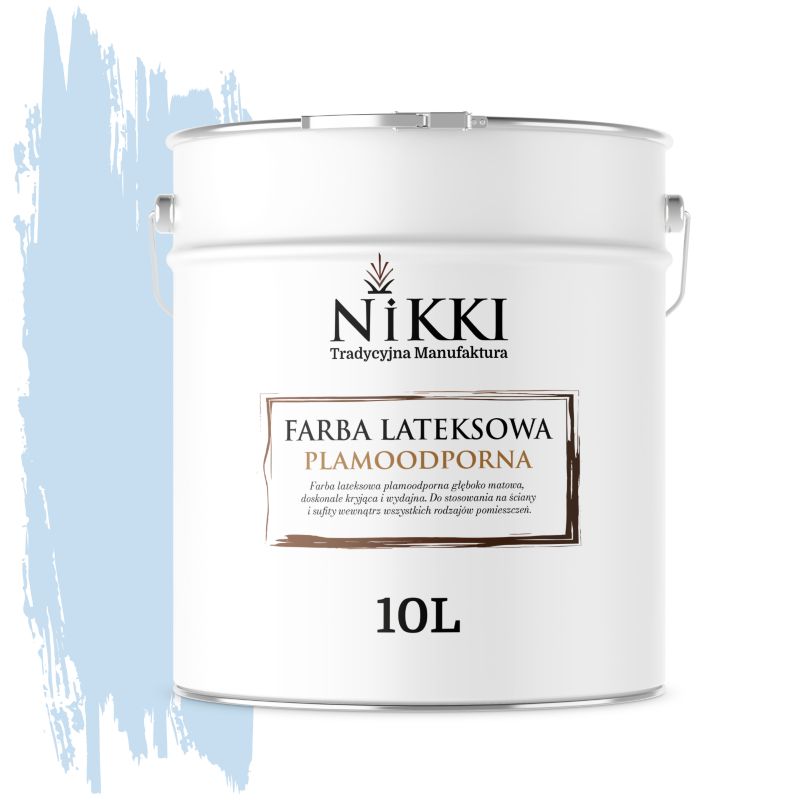 Farba Lateksowa Premium do Ścian i Sufitów Odporna na Plamy NIKKI Błękit H0169 Głęboki Mat 10L