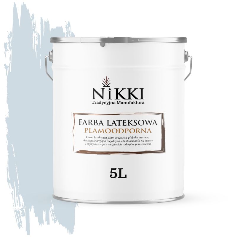 Farba Lateksowa Premium do Ścian i Sufitów Odporna na Plamy NIKKI Szary platynowy jasny H0668 Głęboki Mat 5L