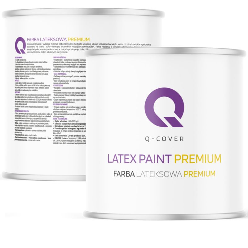 Farba Lateksowa Premium Plamoodporna do Ścian i Sufitów Q-Cover Brązowy H5018 Głęboki Mat 2L