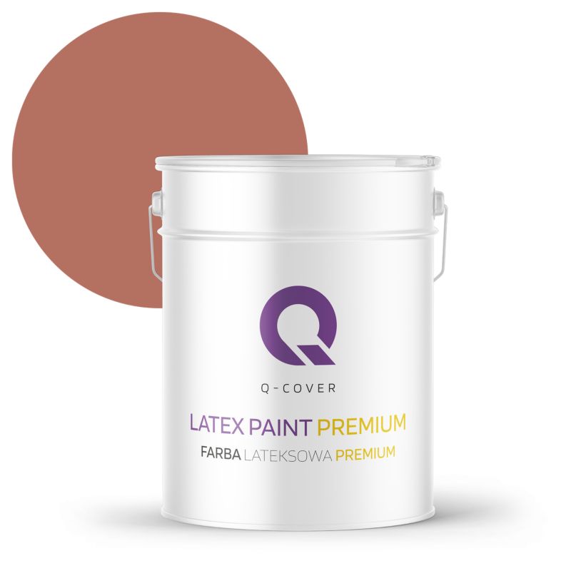 Farba Lateksowa Premium Plamoodporna do Ścian i Sufitów Q-Cover Ceglasty H4728 Głęboki Mat 10L