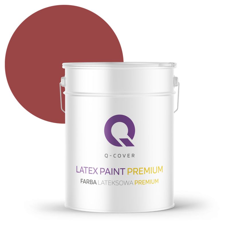 Farba Lateksowa Premium Plamoodporna do Ścian i Sufitów Q-Cover Czerwony ciemny H3412 Głęboki Mat 10L