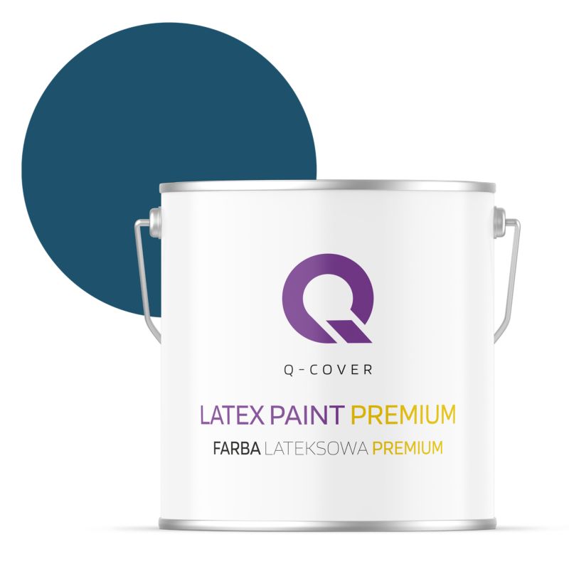Farba Lateksowa Premium Plamoodporna do Ścian i Sufitów Q-Cover Granatowy H0508 Głęboki Mat 5L