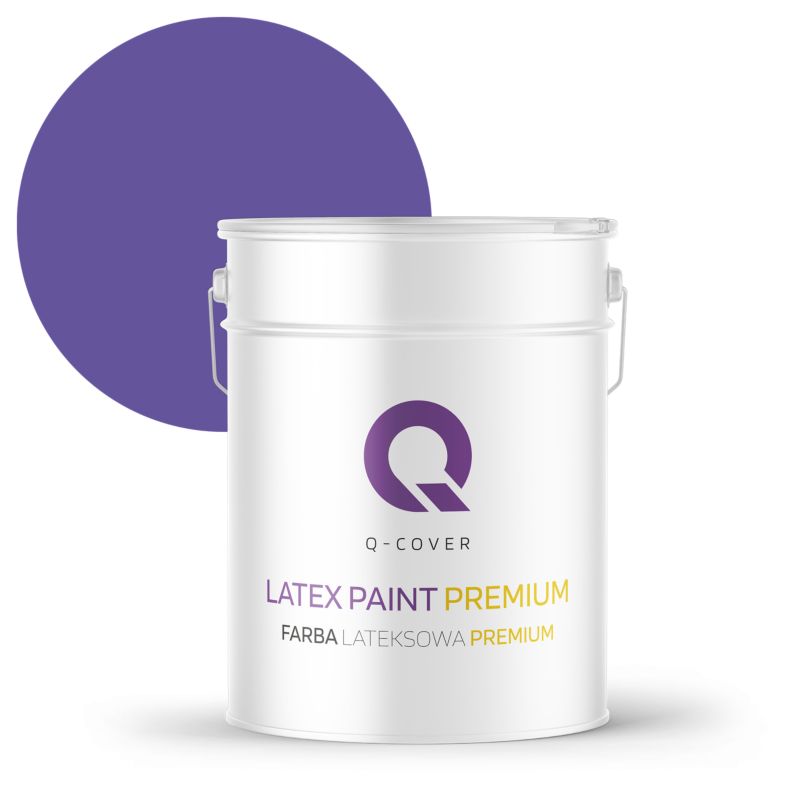 Farba Lateksowa Premium Plamoodporna do Ścian i Sufitów Q-Cover Purpurowy H2711 Głęboki Mat 10L