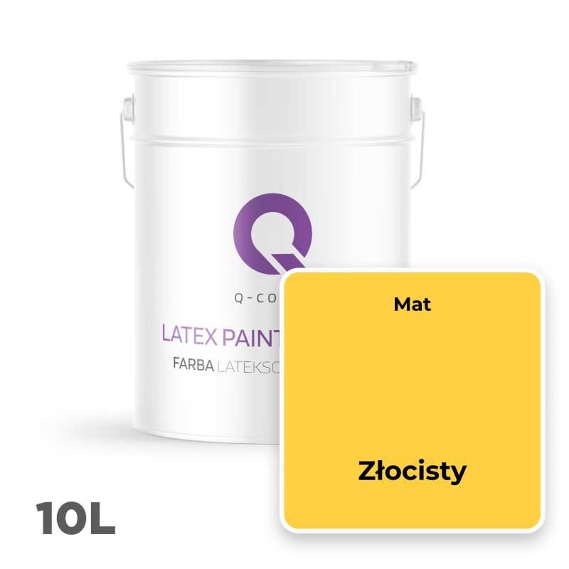 Farba Lateksowa Premium Plamoodporna do Ścian i Sufitów Q-Cover Złocisty H7064 Głęboki Mat 10L