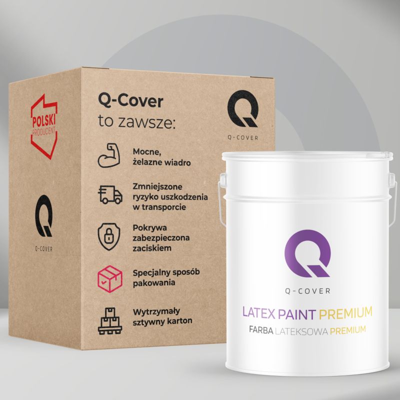 Farba Lateksowa Premium Plamoodporna do Ścian i Sufitów Q-Cover Złocisty H7064 Głęboki Mat 10L