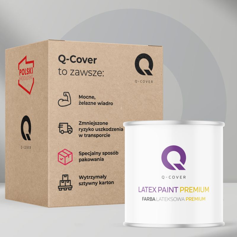 Farba Lateksowa Premium Plamoodporna do Ścian i Sufitów Q-Cover Złocisty H7064 Głęboki Mat 2L
