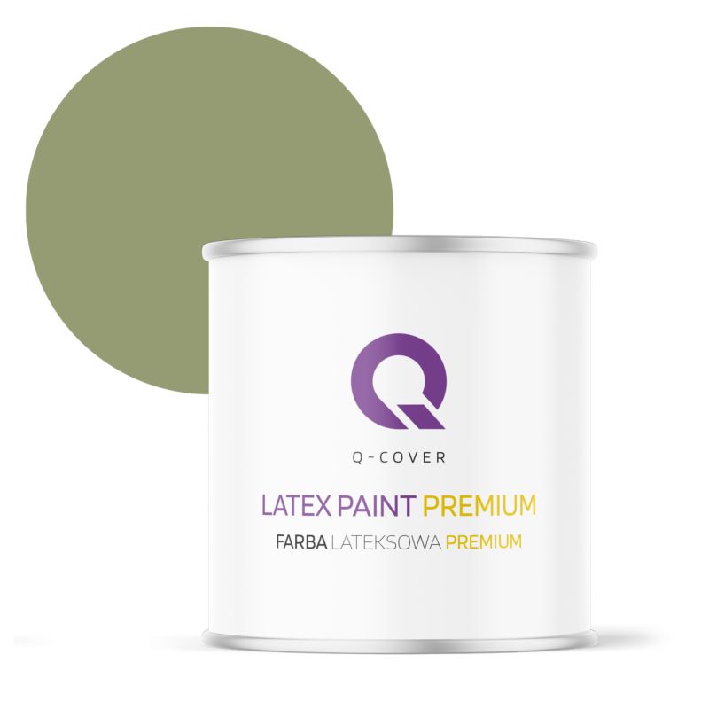 Farba Lateksowa Premium Plamoodporna do Ścian i Sufitów Q-Cover Zgniła zieleń ciemny H2231 Głęboki Mat 2L