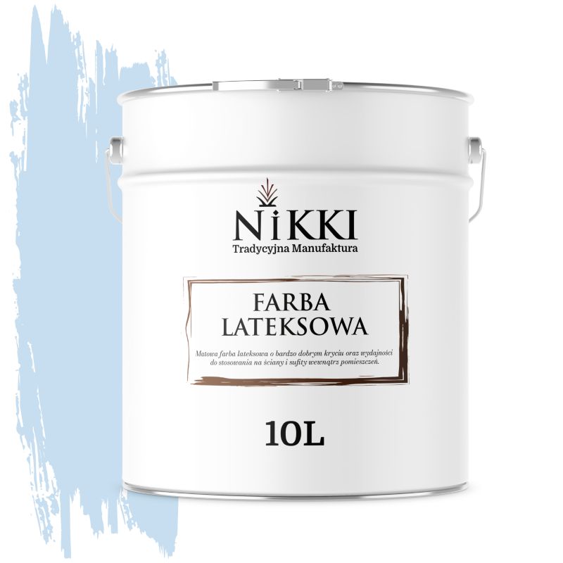 Farba Lateksowa Wewnętrzna Ściany i Sufity NIKKI Błękit H0169 Głęboki Mat 10L
