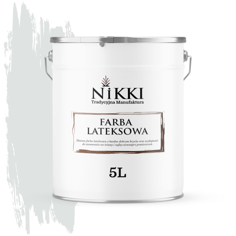 Farba Lateksowa Wewnętrzna Ściany i Sufity NIKKI Biel złamana w khaki H1675 Głęboki Mat 5L