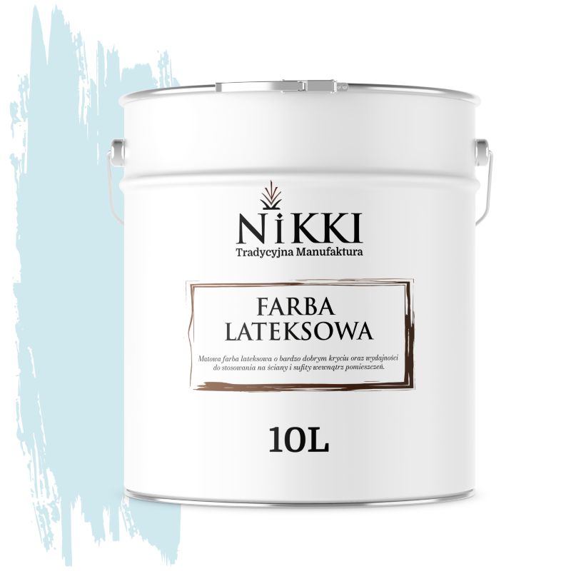 Farba Lateksowa Wewnętrzna Ściany i Sufity NIKKI Biel złamana w niebeski H0378 Głęboki Mat 10L