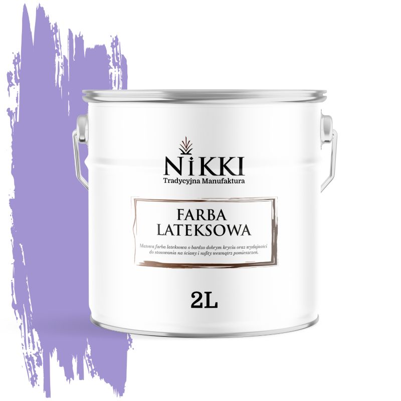 Farba Lateksowa Wewnętrzna Ściany i Sufity NIKKI Fioletowy H2733 Głęboki Mat 2L