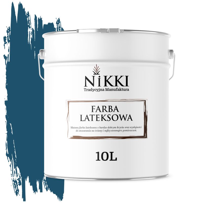 Farba Lateksowa Wewnętrzna Ściany i Sufity NIKKI Granatowy H0508 Głęboki Mat 10L