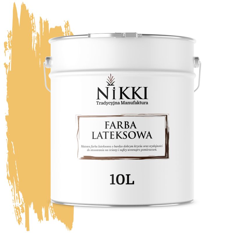 Farba Lateksowa Wewnętrzna Ściany i Sufity NIKKI Miodowy H6554 Głęboki Mat 10L
