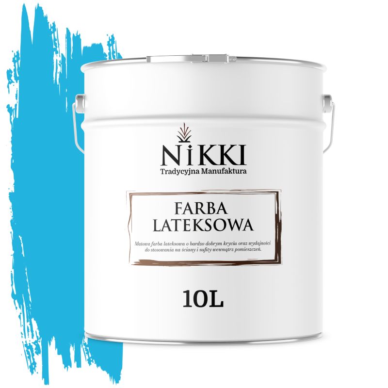 Farba Lateksowa Wewnętrzna Ściany i Sufity NIKKI Niebieski H0340 Głęboki Mat 10L