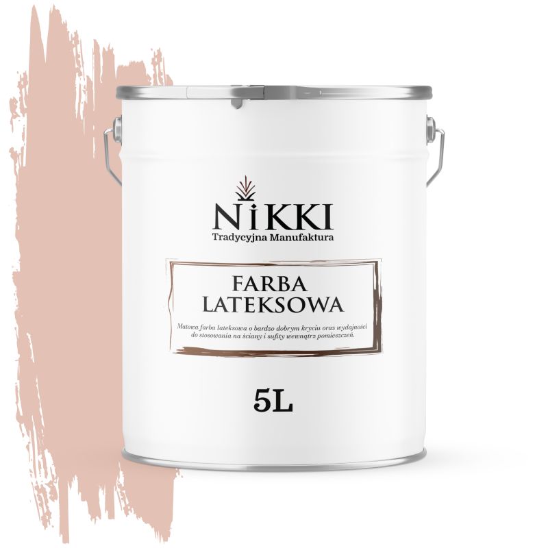 Farba Lateksowa Wewnętrzna Ściany i Sufity NIKKI Róż wenecka H4856 Głęboki Mat 5L