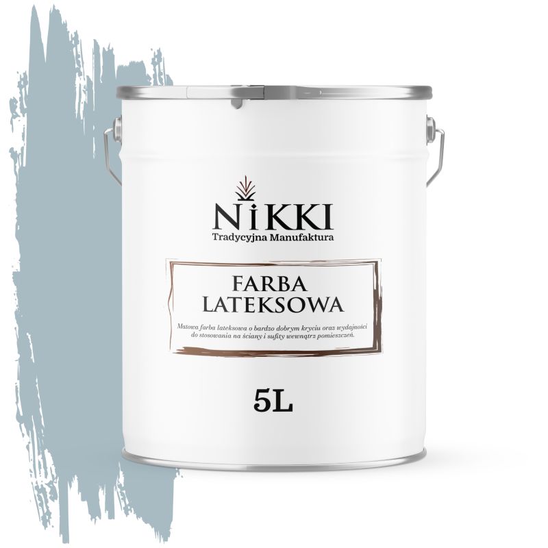 Farba Lateksowa Wewnętrzna Ściany i Sufity NIKKI Szary platynowy H0746 Głęboki Mat 5L