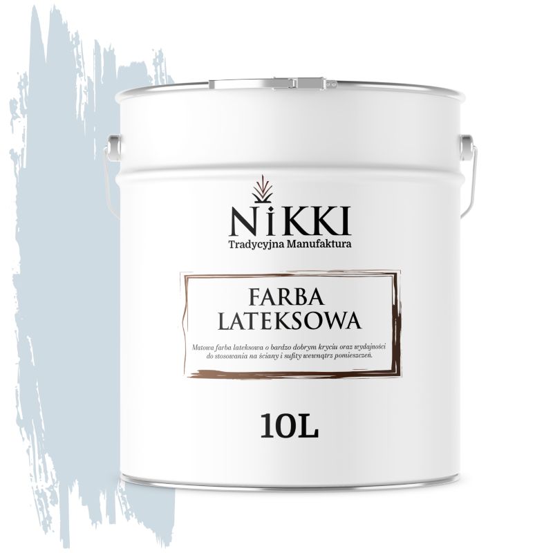 Farba Lateksowa Wewnętrzna Ściany i Sufity NIKKI Szary platynowy jasny H0668 Głęboki Mat 10L