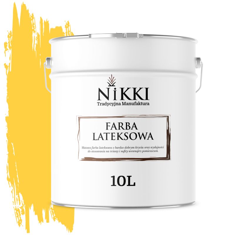 Farba Lateksowa Wewnętrzna Ściany i Sufity NIKKI Złocisty H7064 Głęboki Mat 10L