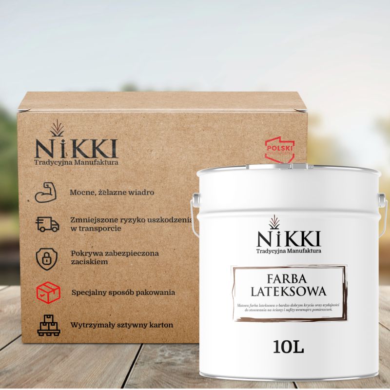 Farba Lateksowa Wewnętrzna Ściany i Sufity NIKKI Złocisty H7064 Głęboki Mat 10L