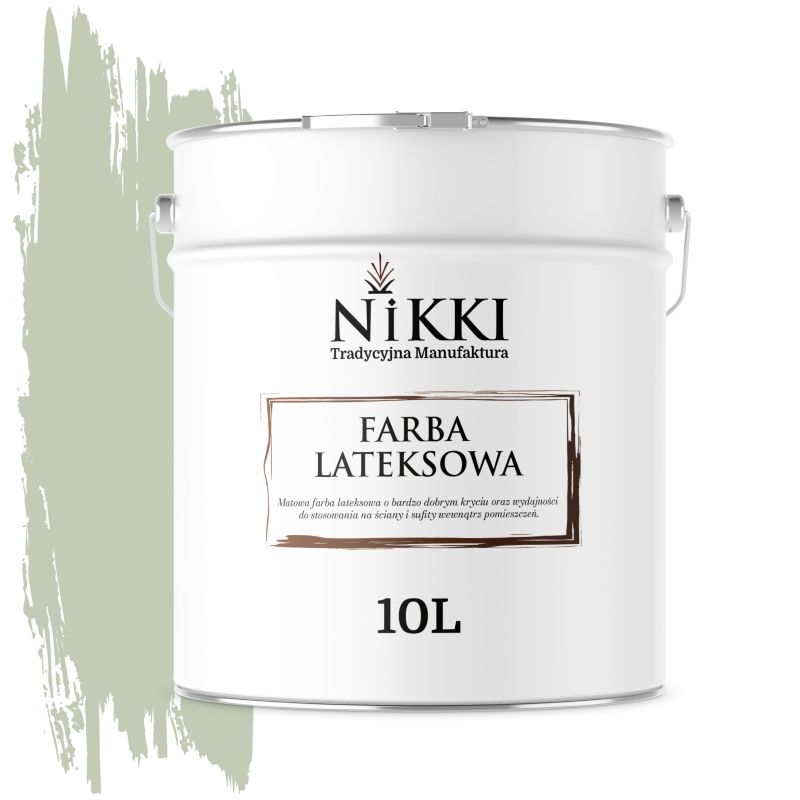 Farba Lateksowa Wewnętrzna Ściany i Sufity NIKKI Zielony jasny H2157 Głęboki Mat 10L