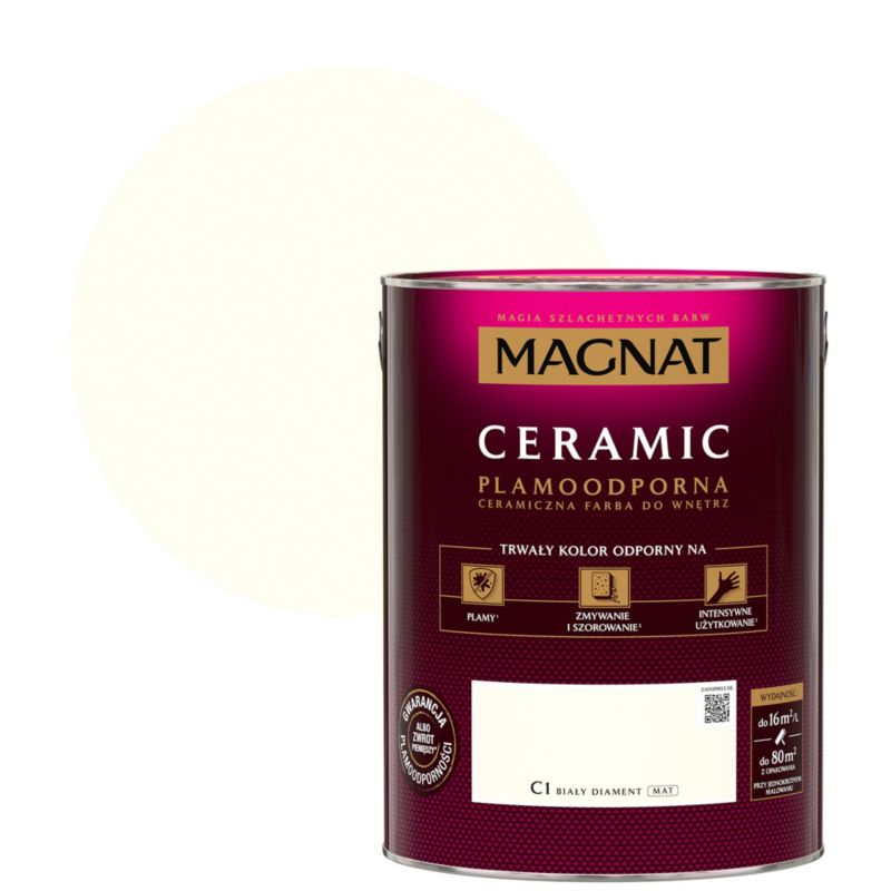 Farba Magnat Ceramic C1 biały diament 5 l