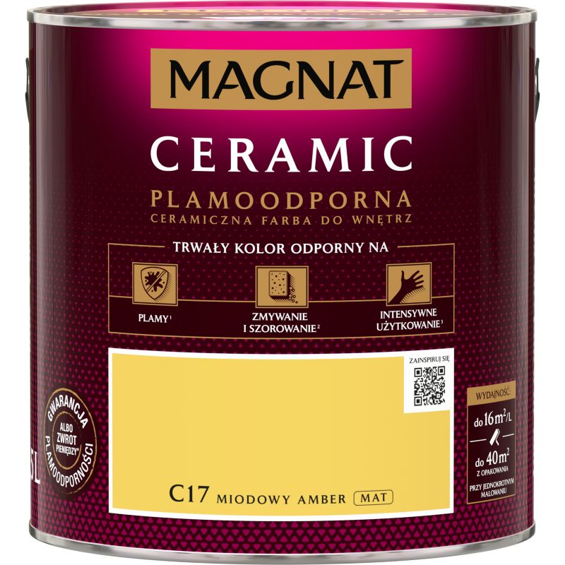 Farba Magnat Ceramic C17 miodowy amber 2,5 l