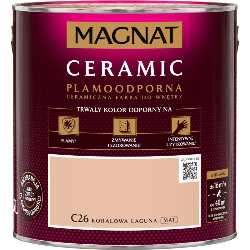 Farba Magnat Ceramic C26 koralowa laguna 2,5 l