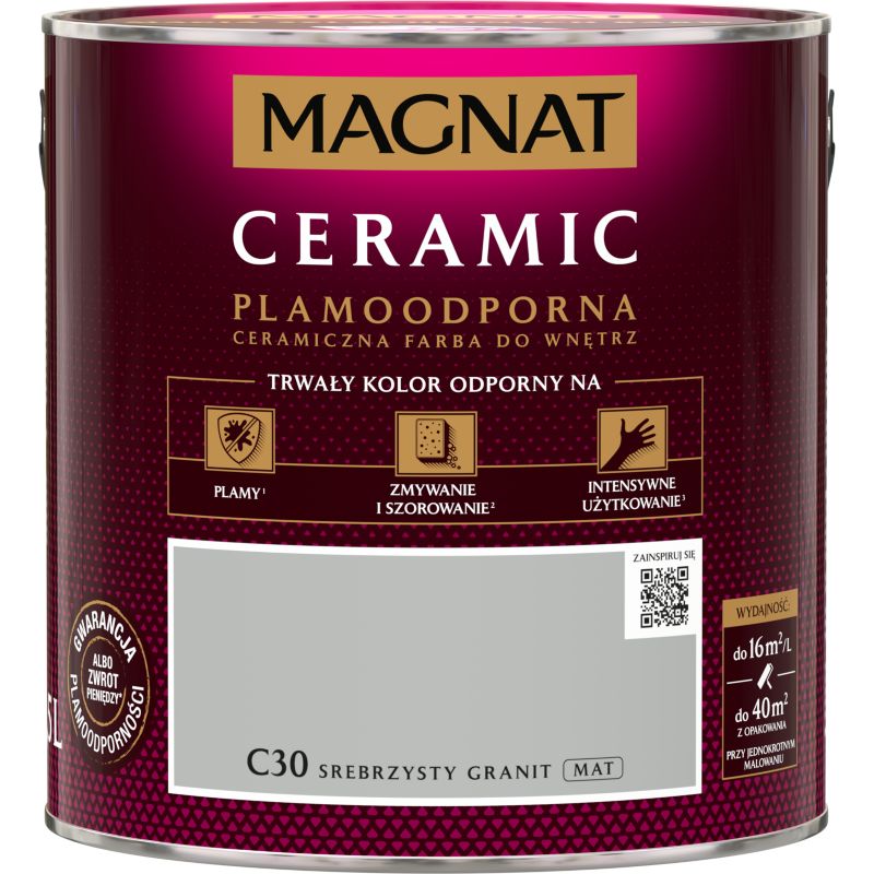 Farba Magnat Ceramic C30 srebrzysty granit 2,5 l