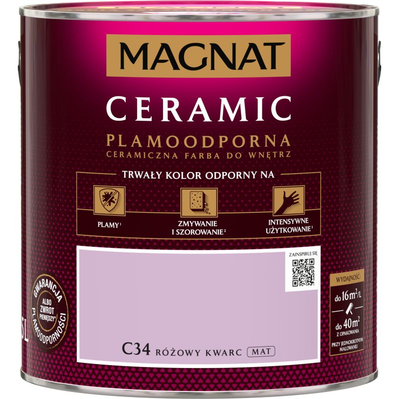 Farba Magnat Ceramic C34 różowy kwarc 2,5 l