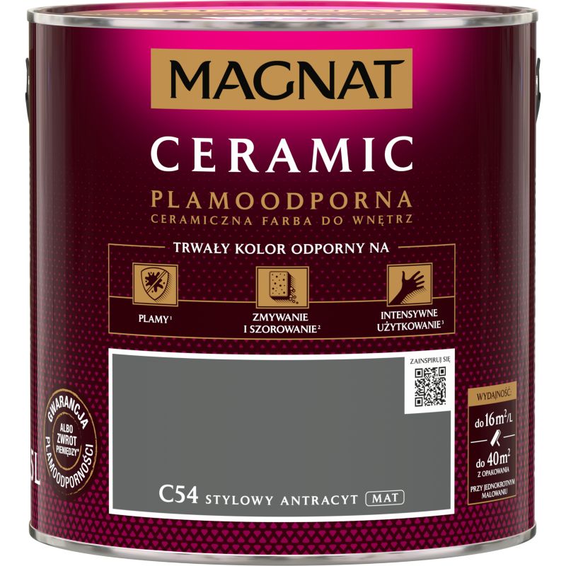 Farba Magnat Ceramic C54 stylowy antracyt 2,5 l