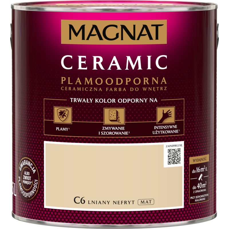 Farba Magnat Ceramic C6 lniany nefryt 2,5 l