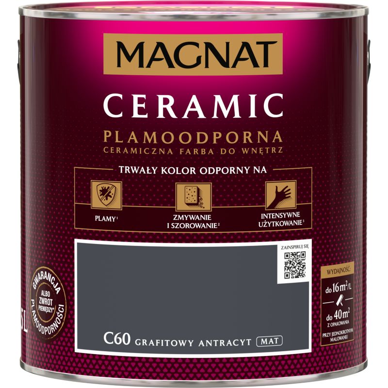 Farba Magnat Ceramic C60 grafitowy antracyt 2,5 l