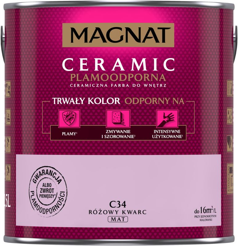 Farba Magnat Ceramic różowy kwarc 2,5 l