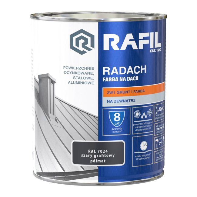 Farba na dach Rafil Radach szary grafitowy RAL7024 0,75 l