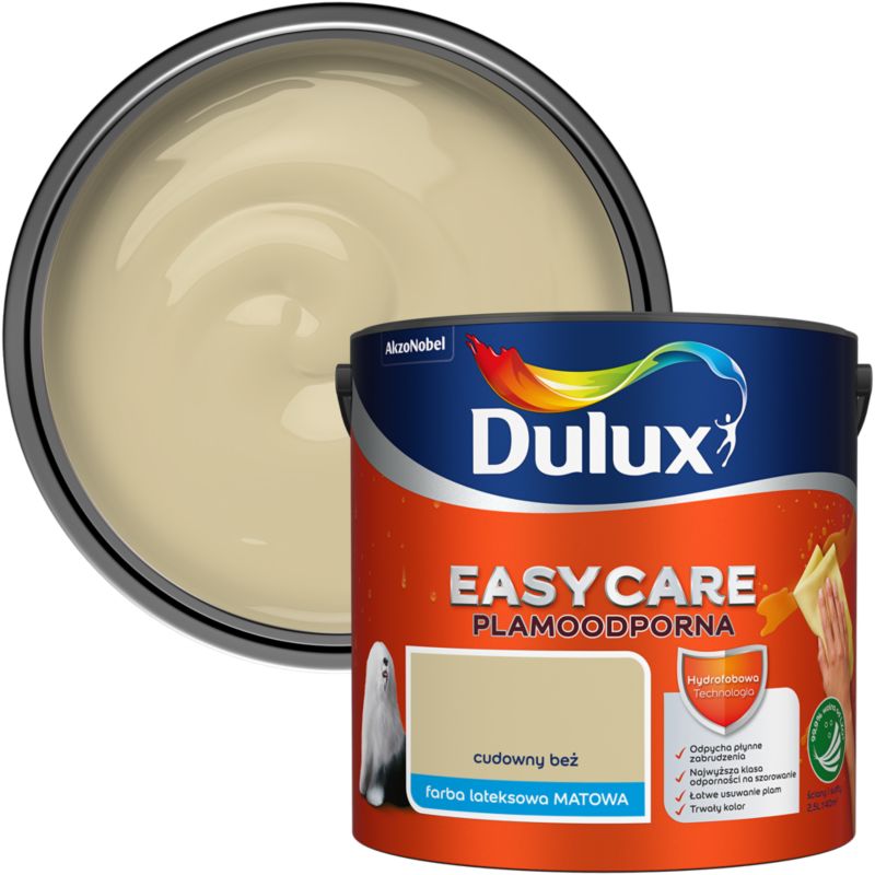 Farba plamoodporna Dulux EasyCare cudowny beż 2,5 l