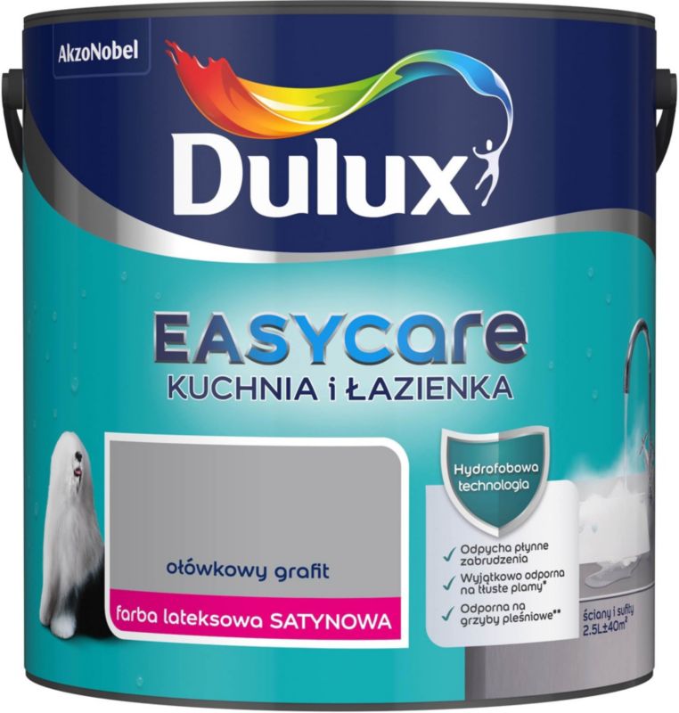 Farba plamoodporna Dulux EasyCare Kuchnia i Łazienka ołówkowy grafit 2,5 l