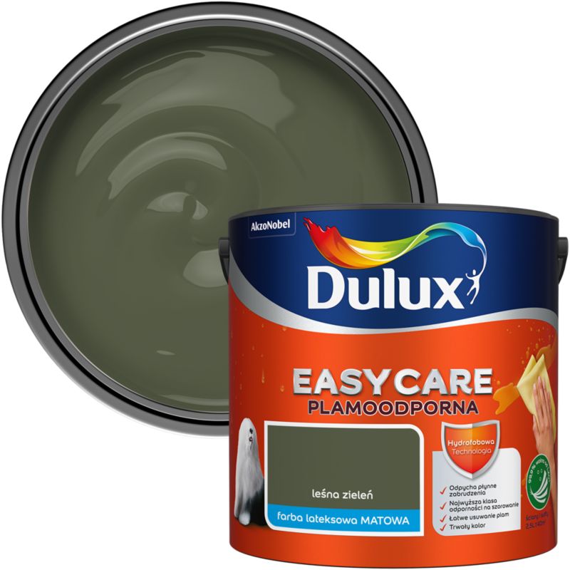 Farba plamoodporna Dulux EasyCare leśna zieleń 2,5 l