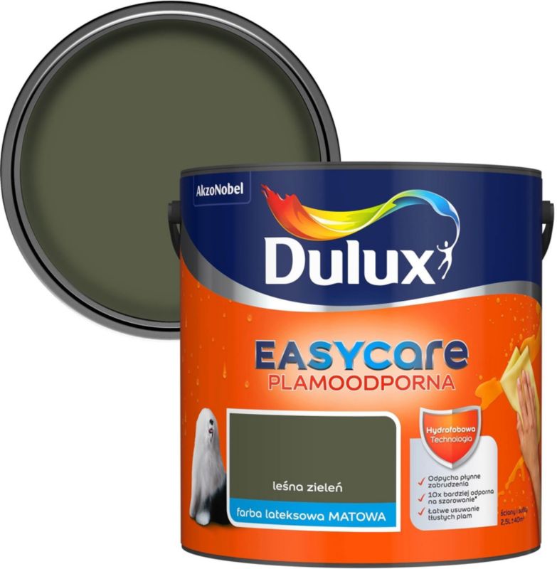 Farba plamoodporna Dulux EasyCare leśna zieleń 2,5 l