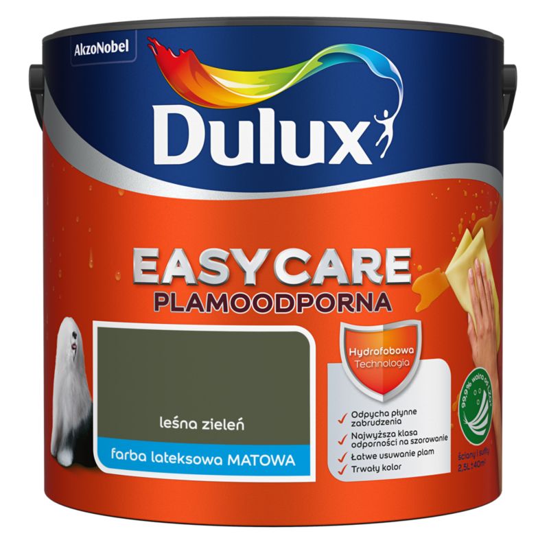 Farba plamoodporna Dulux EasyCare leśna zieleń 2,5 l