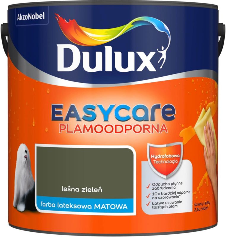 Farba plamoodporna Dulux EasyCare leśna zieleń 2,5 l