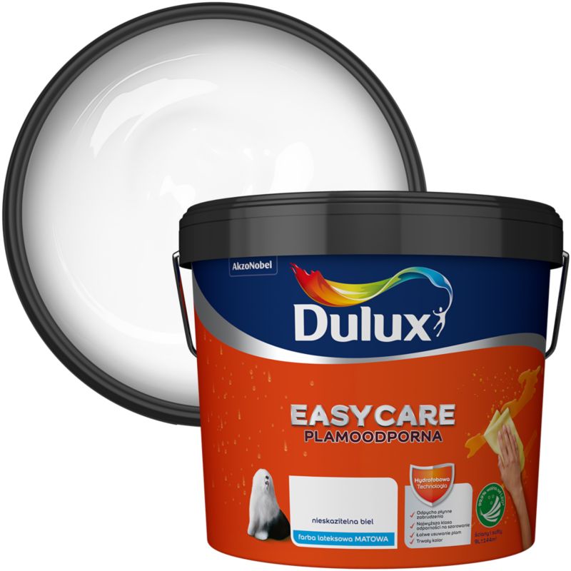 Farba plamoodporna Dulux EasyCare nieskazitelna biel 9 l